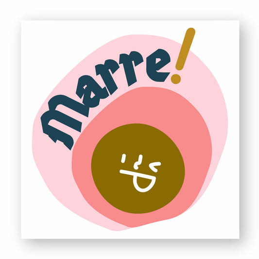 MARRE ! ? SMILEY BONBON ? Autocollants écologiques encre à l'eau formats variés