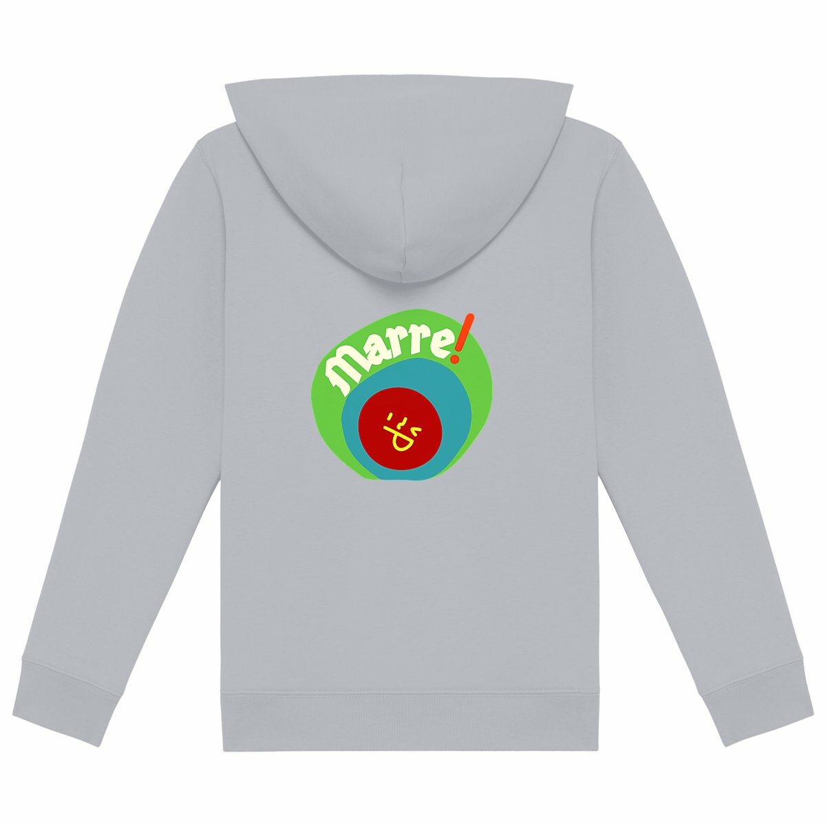 MARRE ! ? SMILEY VERT BLEU ? Sweat capuche léger Enfant & Ado 3 coloris