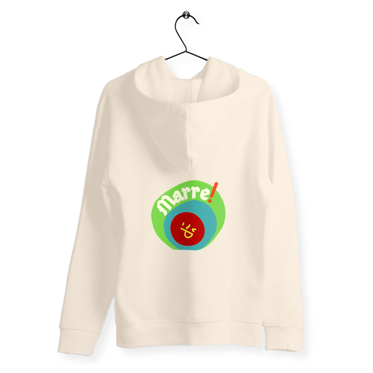 MARRE ! ? SMILEY VERT BLEU ?  Sweat capuche épais 5 coloris