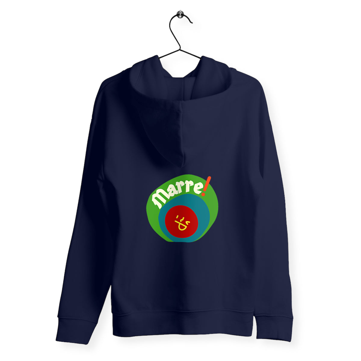 MARRE ! ? SMILEY VERT BLEU ?  Sweat capuche épais 5 coloris