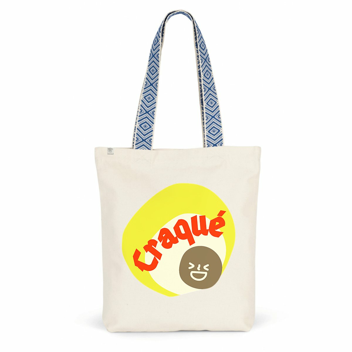 CRAQUE ? ? CAPSULE JAUNE CREME ? Totebag 100% recyclé avec anse imprimée 2 coloris