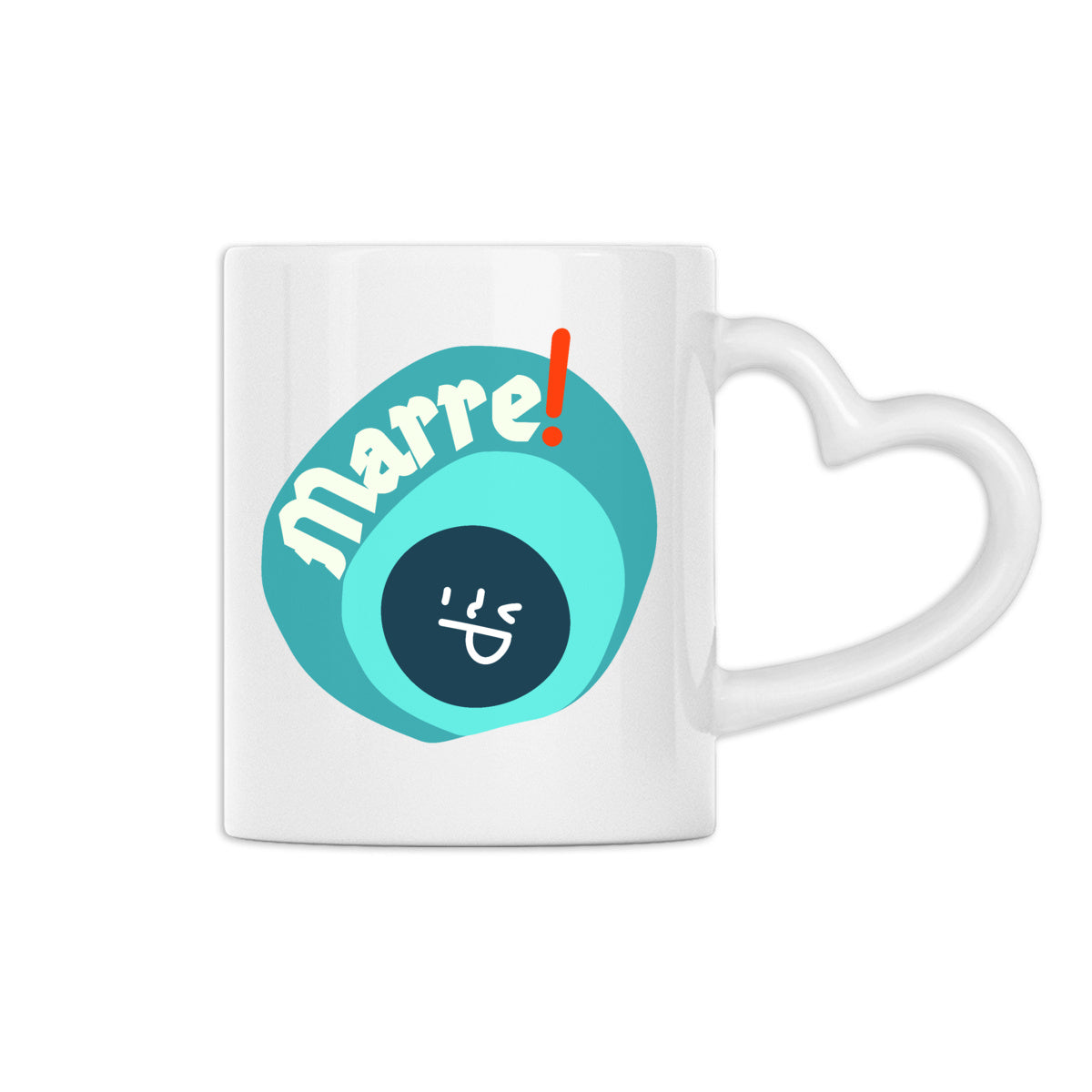 MARRE ? SMILEY OCEAN ? Mug céramique à anse coeur 2 couleurs