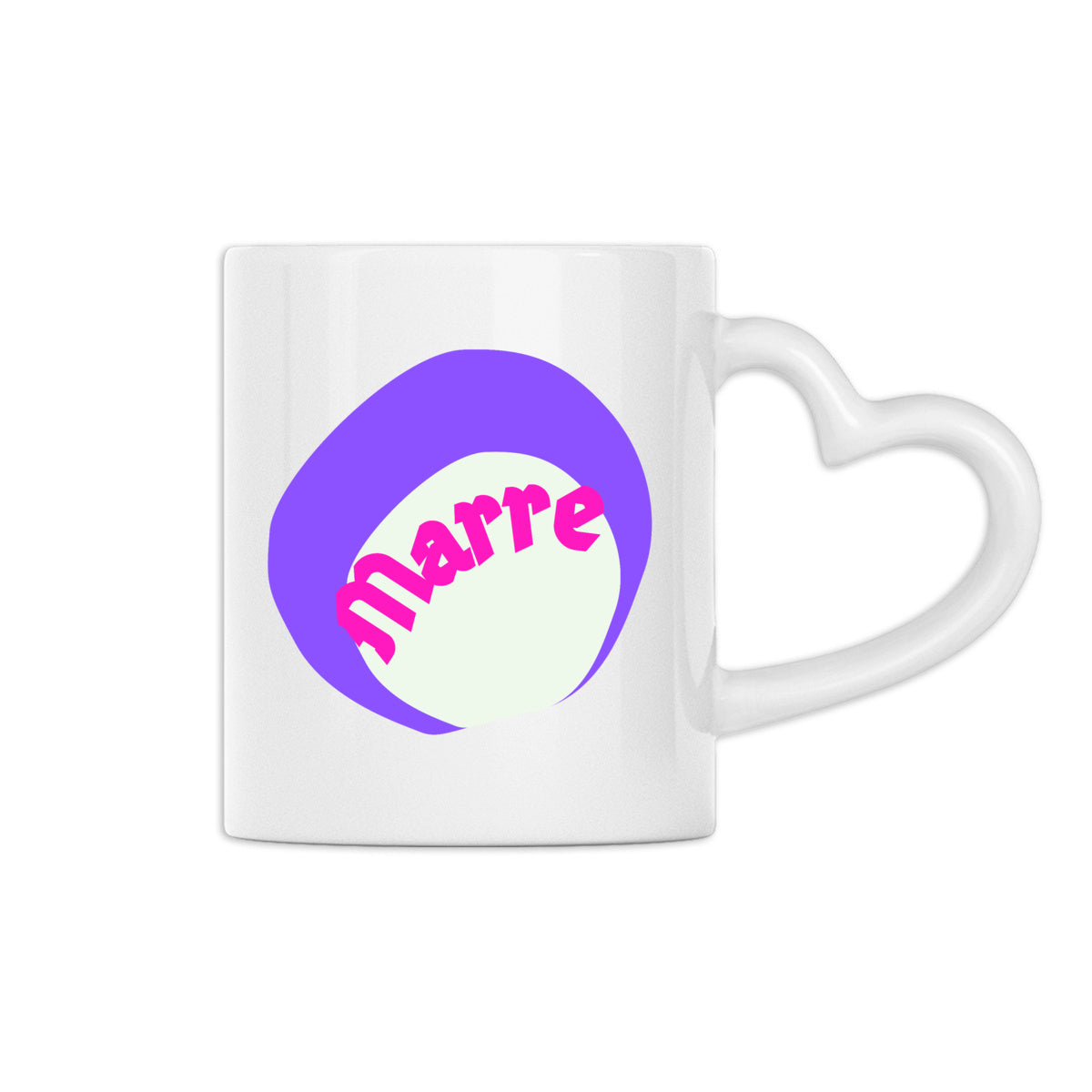 MARRE ? CAPSULE LICORNE ? Mug céramique à anse coeur 2 couleurs