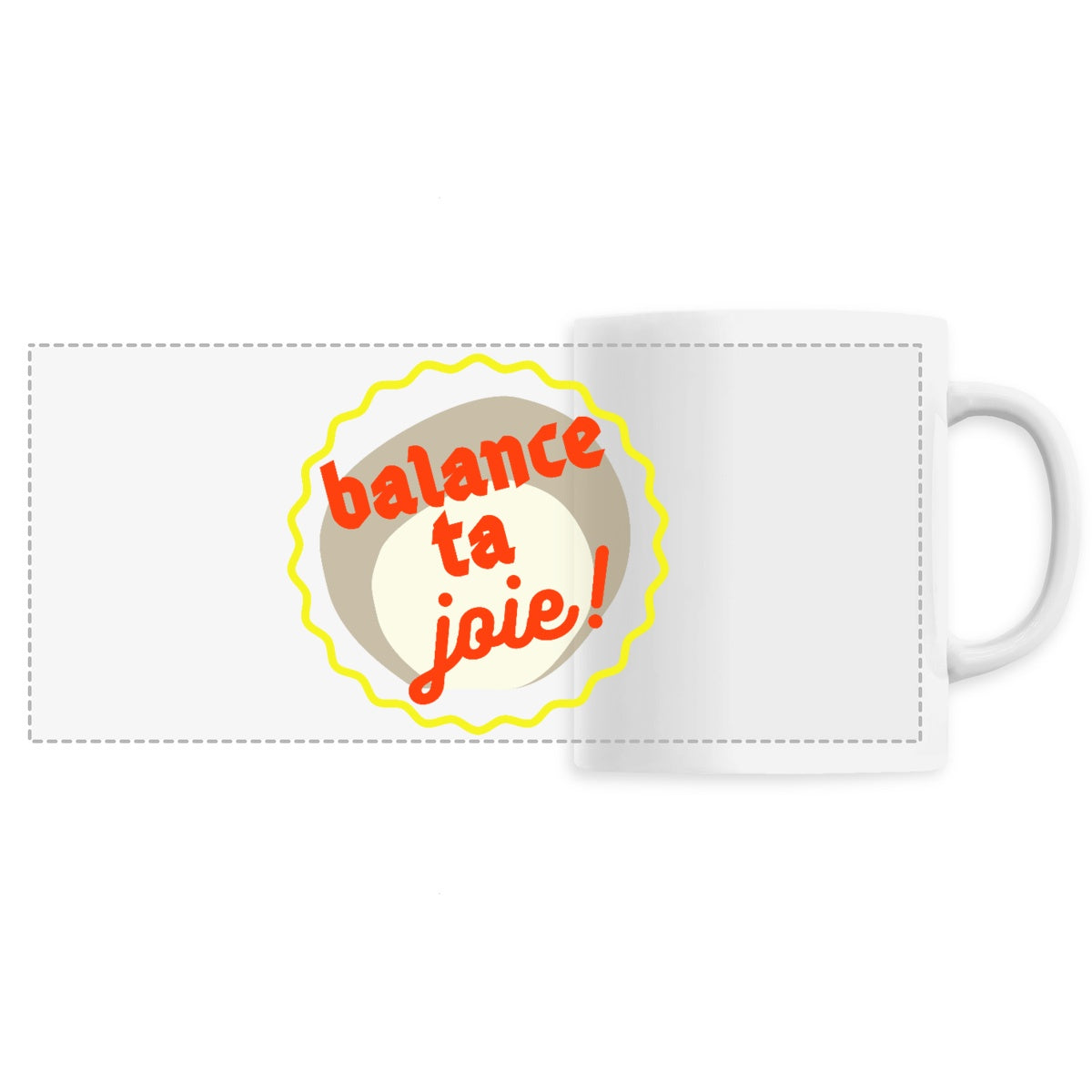 BTJ !  Mug pano capsule rouge kaki jaune 