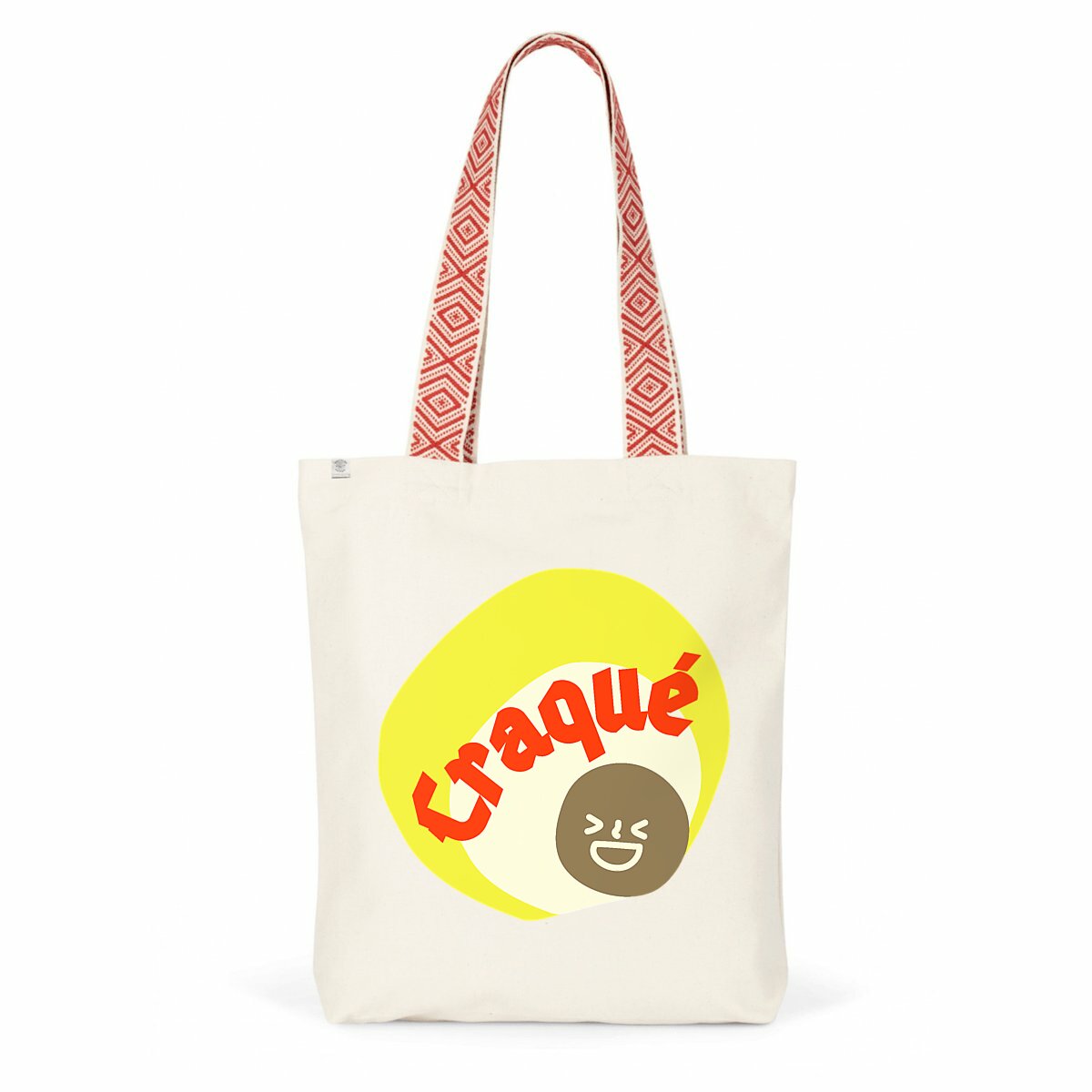 CRAQUE ? ? CAPSULE JAUNE CREME ? Totebag 100% recyclé avec anse imprimée 2 coloris