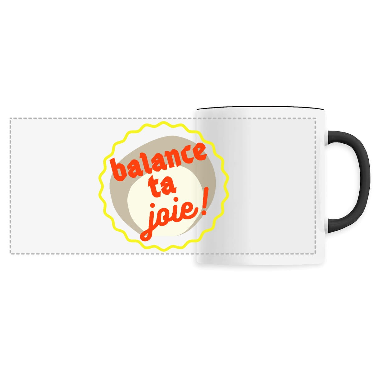 BTJ !  Mug pano capsule rouge kaki jaune 