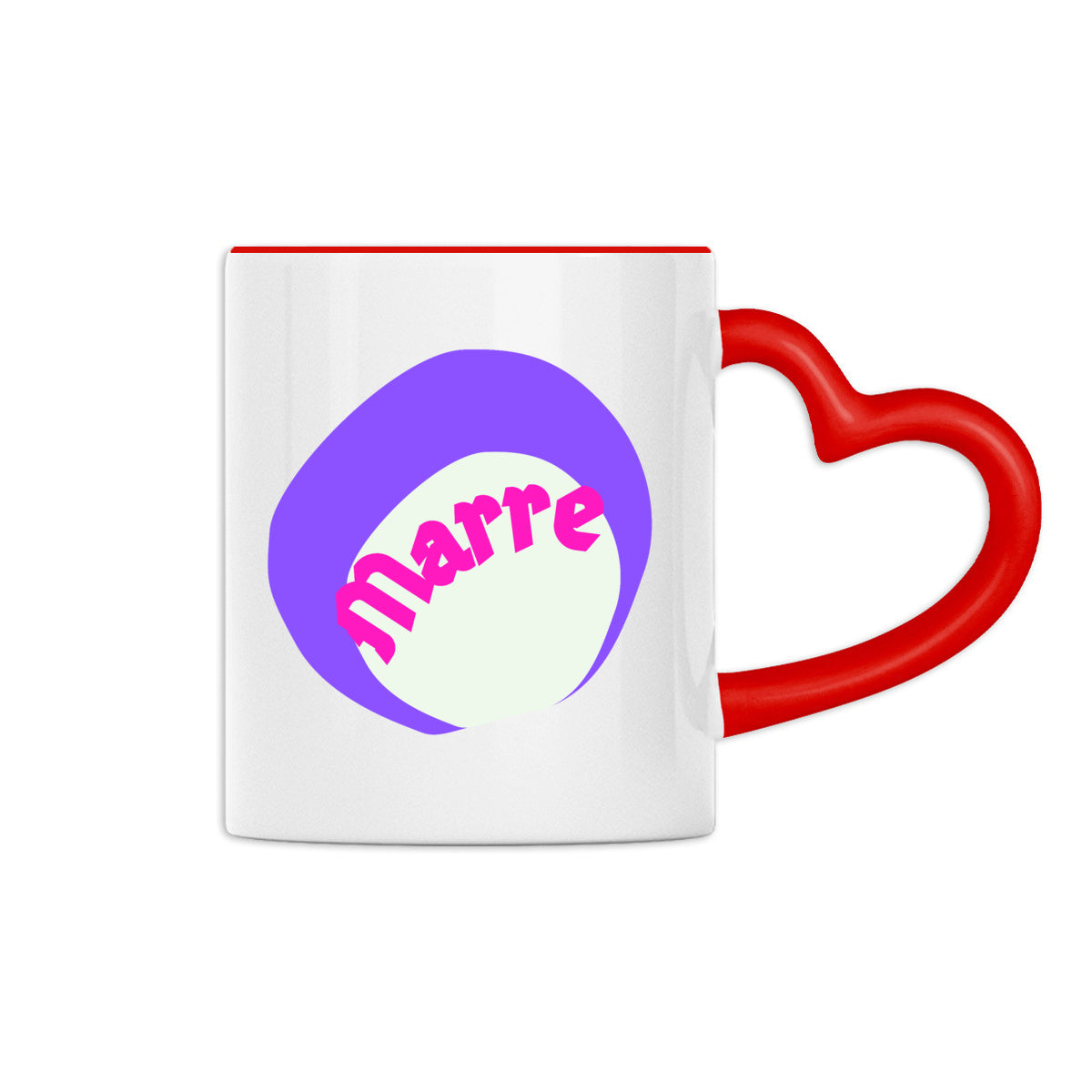 MARRE ? CAPSULE LICORNE ? Mug céramique à anse coeur 2 couleurs