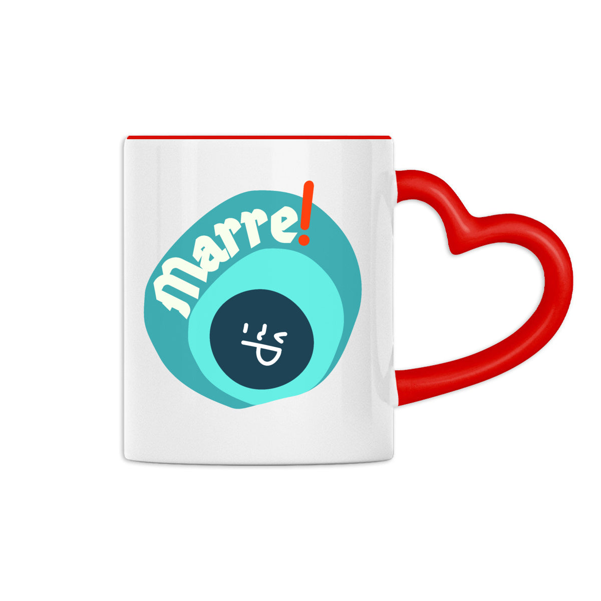 MARRE ? SMILEY OCEAN ? Mug céramique à anse coeur 2 couleurs