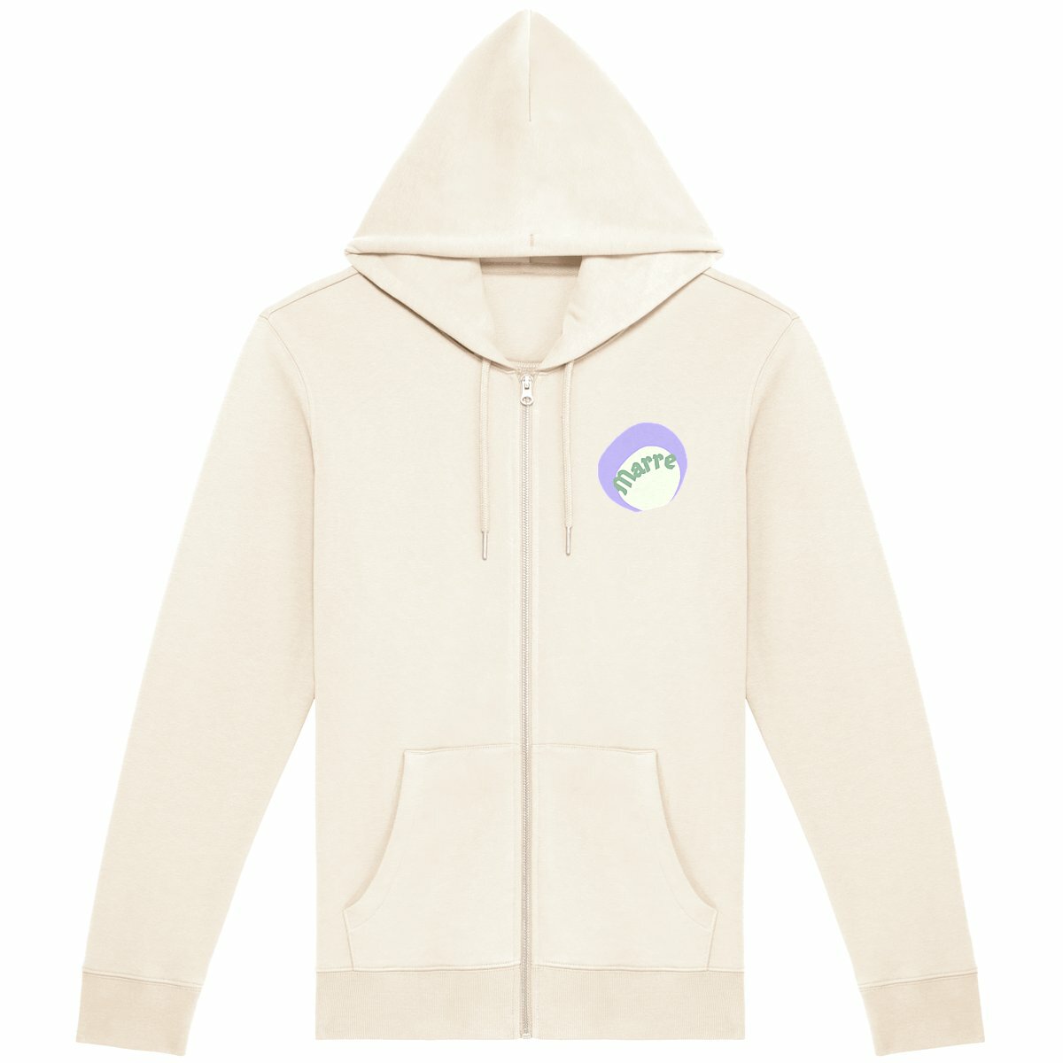 MARRE ? CAPSULE CHANTILLY? Sweat à capuche zippé écologique 3 coloris