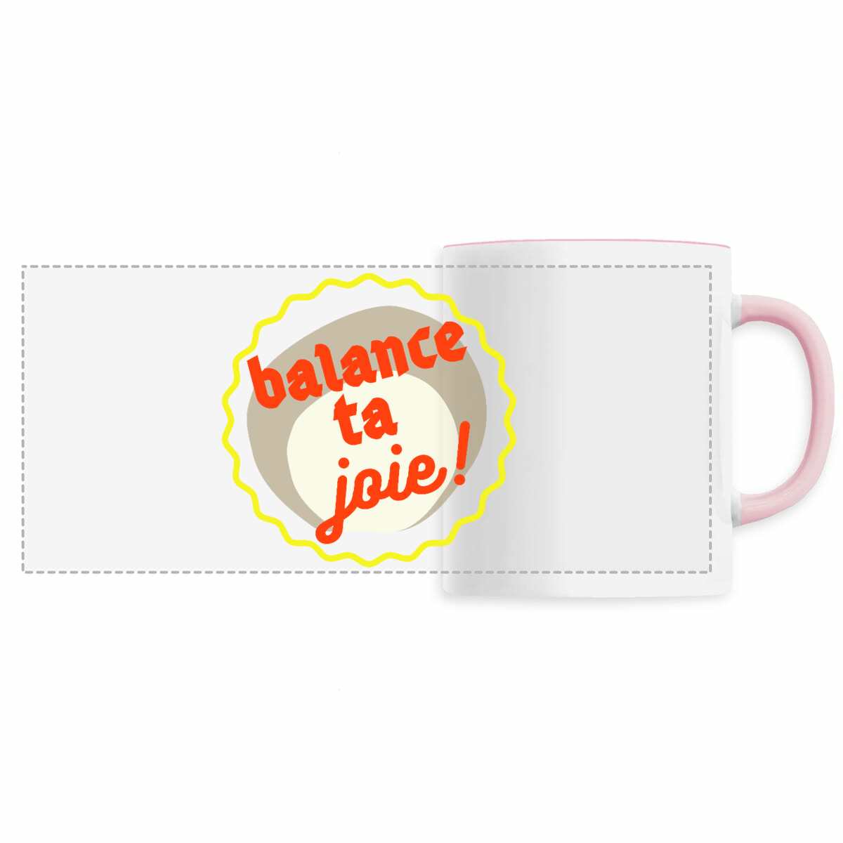 BTJ !  Mug pano capsule rouge kaki jaune 