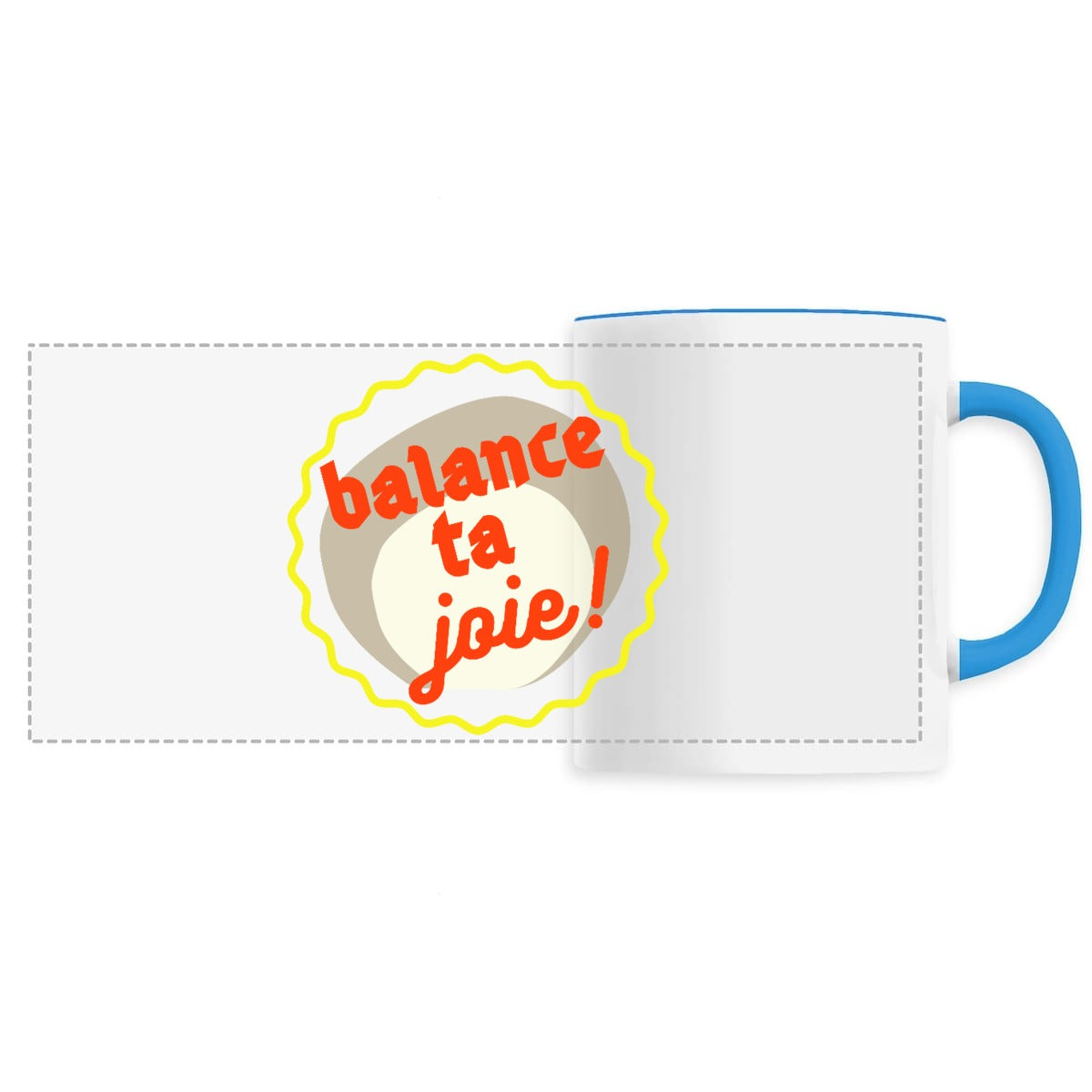 BTJ !  Mug pano capsule rouge kaki jaune 