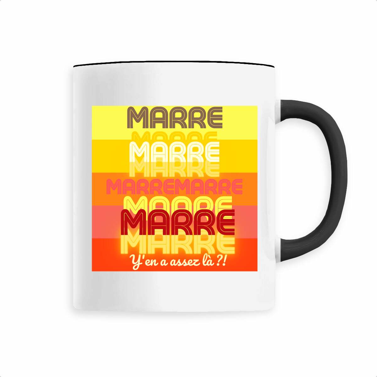 MARRE ? TAMPON SOLEIL ? Mug céramique à anse colorée 6 coloris