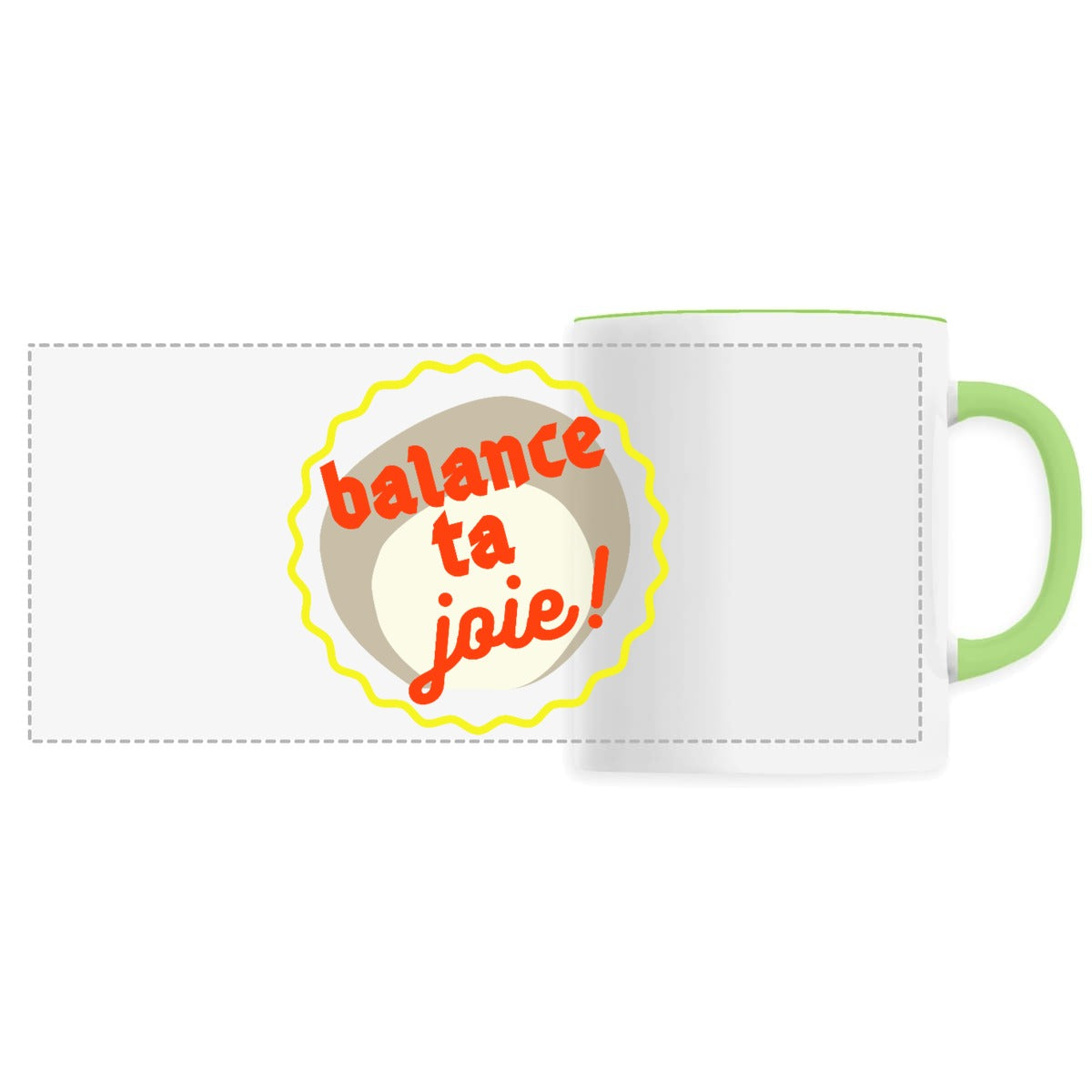 BTJ !  Mug pano capsule rouge kaki jaune 