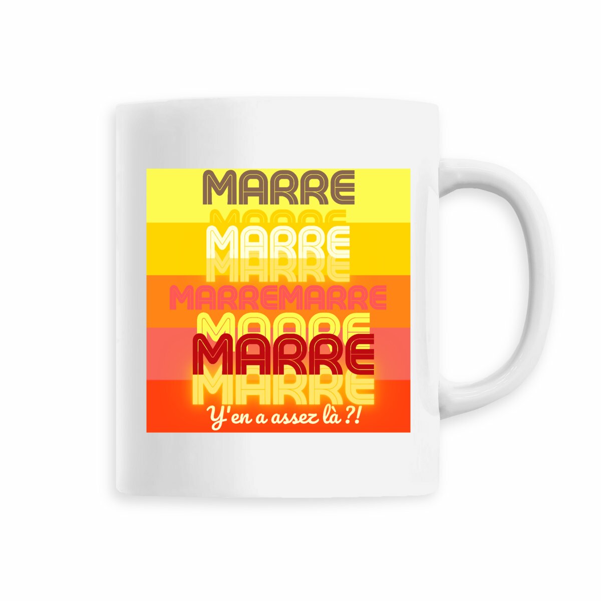 MARRE ? TAMPON SOLEIL ? Mug céramique à anse colorée 6 coloris