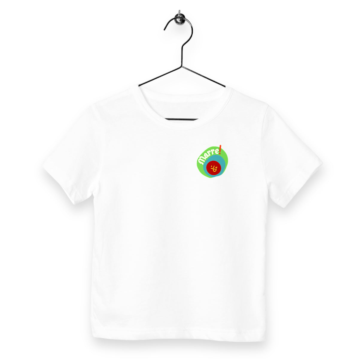 MARRE ! ? SMILEY VERT BLEU ? T-shirt Enfant & Ado 100% coton conversion biologique 3 col