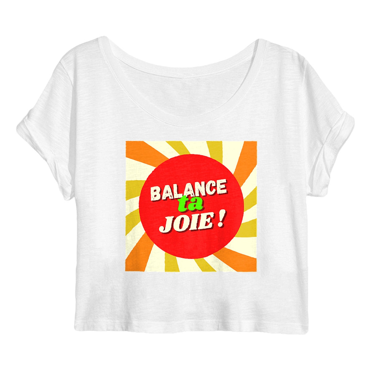 BTJ ! Crop top rouge jaune orange ! 100% bio (sauf gris : 85% coton bio, 15% polyester)