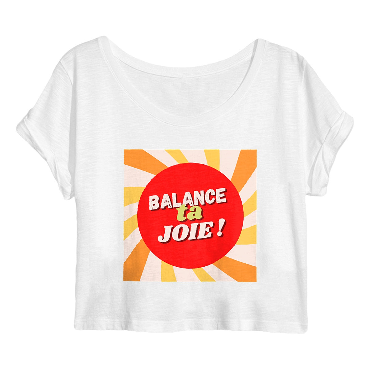 BTJ ! Crop top rouge jaune orange ! 100% coton bio (sauf gris : 85% coton bio, 15% polyester)