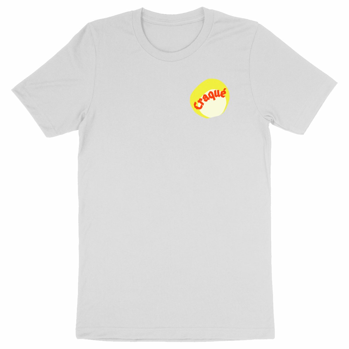 Craqué logo au dos T-shirt écologique 12 coloris - tampon rouge blanc jaune