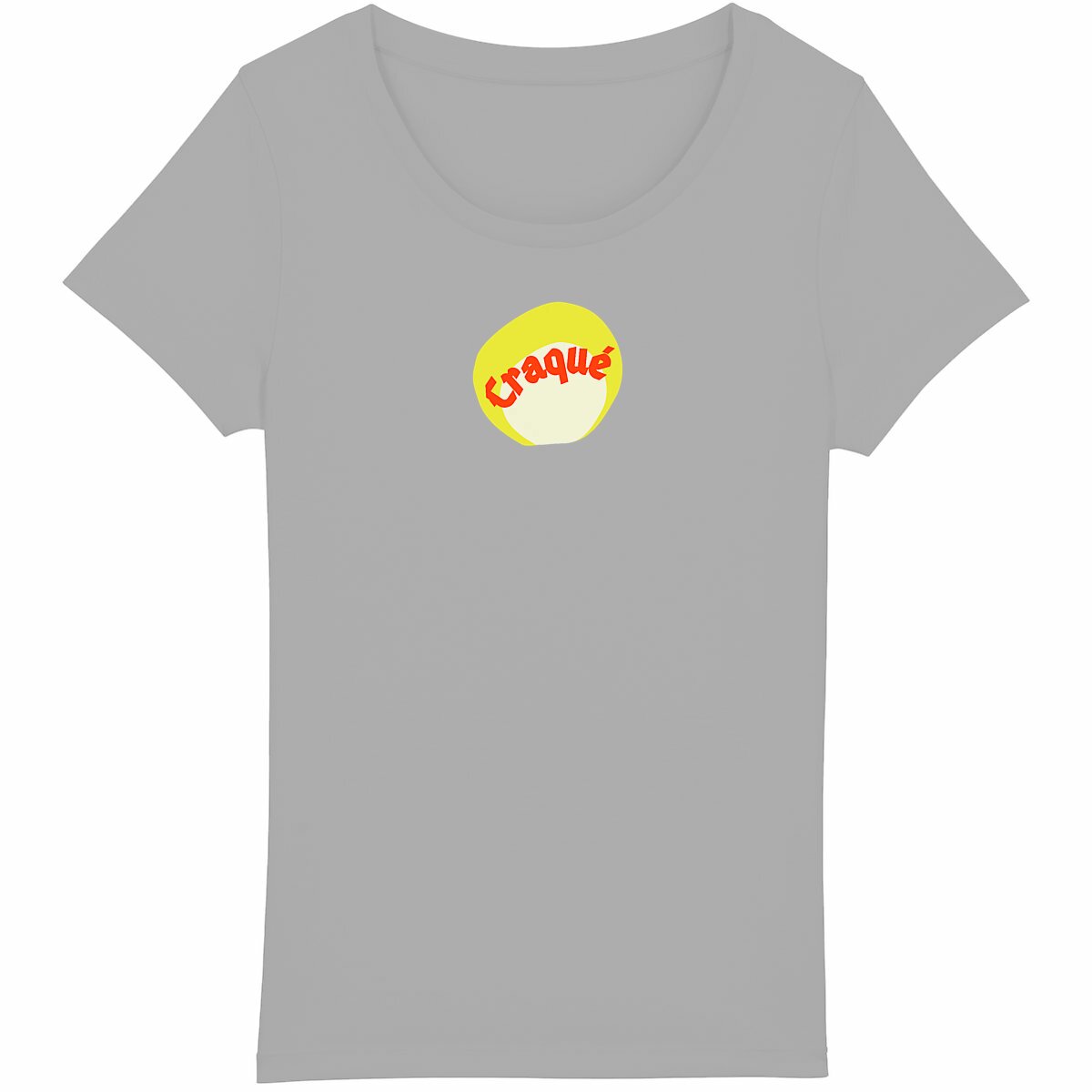 Craqué logo au centre T-shirt écologique 3 coloris - tampon rouge blanc jaune