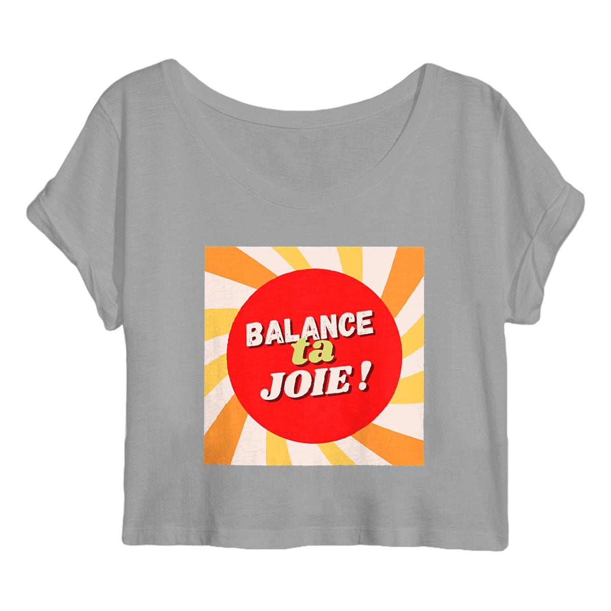 BTJ ! Crop top rouge jaune orange ! 100% coton bio (sauf gris : 85% coton bio, 15% polyester)