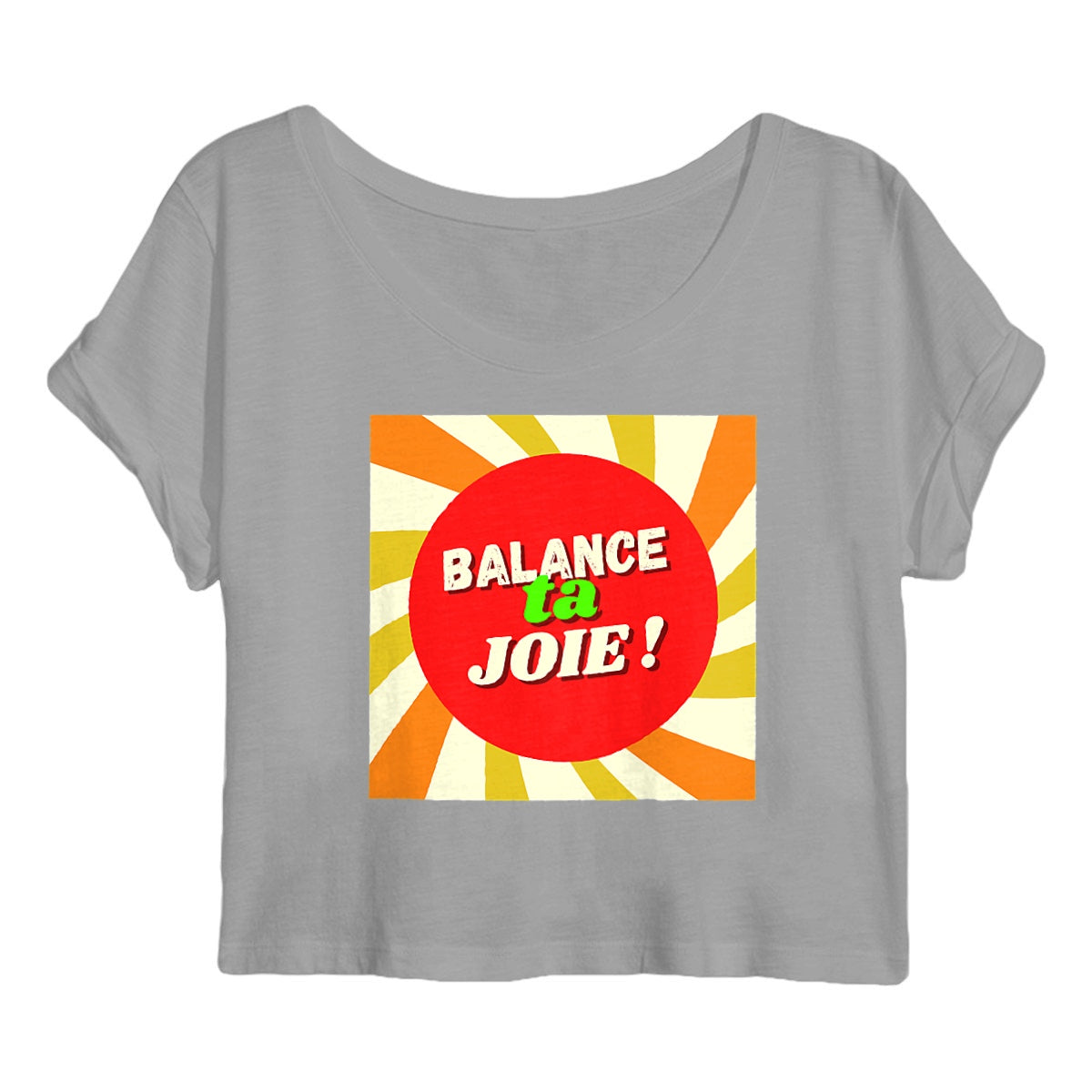 BTJ ! Crop top rouge jaune orange ! 100% bio (sauf gris : 85% coton bio, 15% polyester)