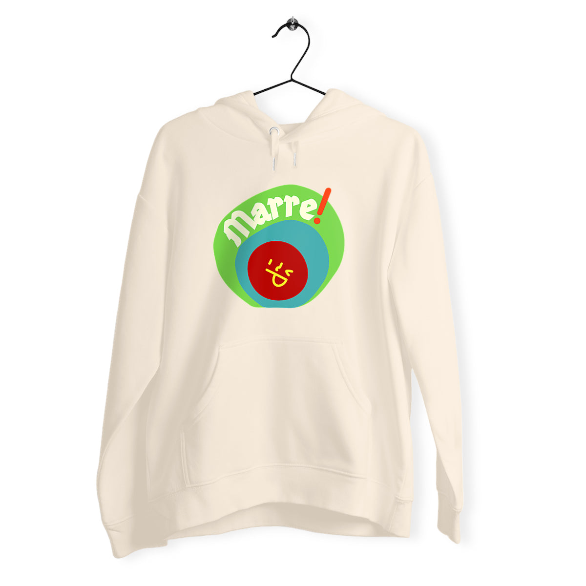 MARRE ! ? SMILEY VERT BLEU ?  Sweat capuche épais 5 coloris