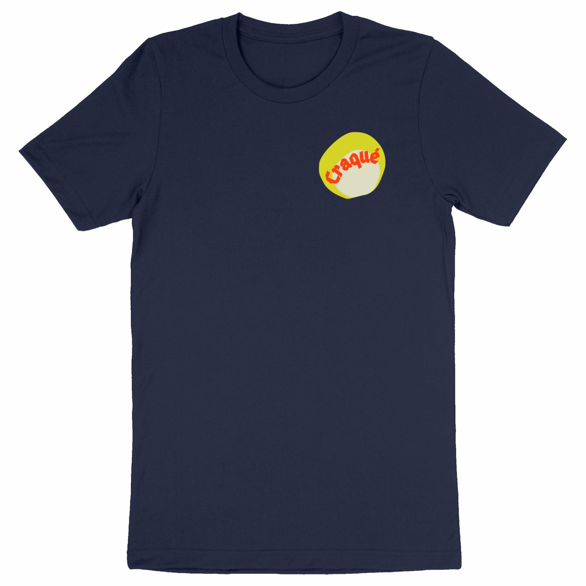 Craqué logo au dos T-shirt écologique 12 coloris - tampon rouge blanc jaune