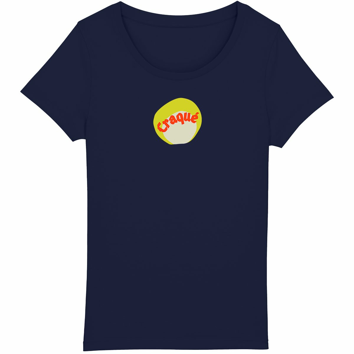 Craqué logo au centre T-shirt écologique 3 coloris - tampon rouge blanc jaune