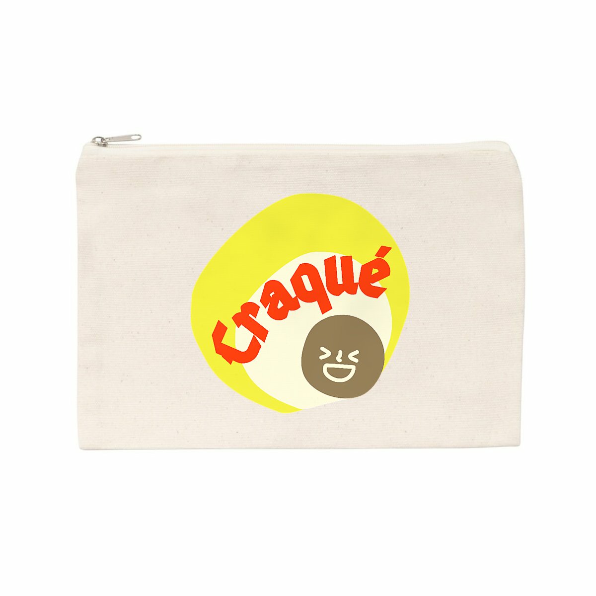 CRAQUE ? ? CAPSULE JAUNE CREME ? Pochette - trousse 100% coton recyclé