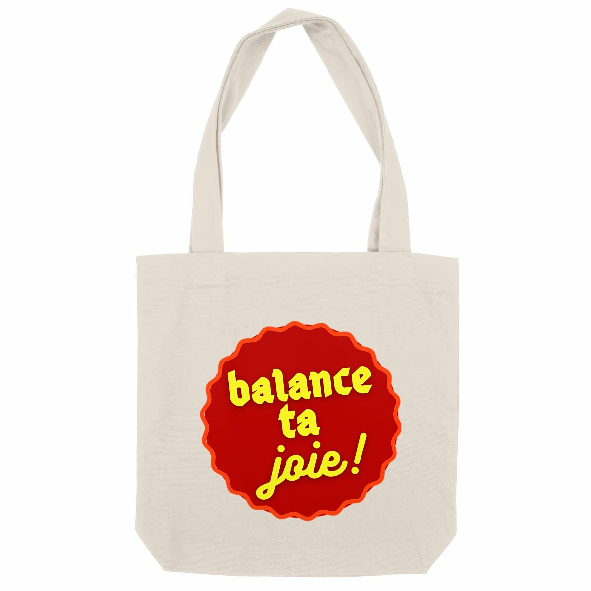 Balance ta joie ! Totebag écologique noir - capsule bordeaux & jaune