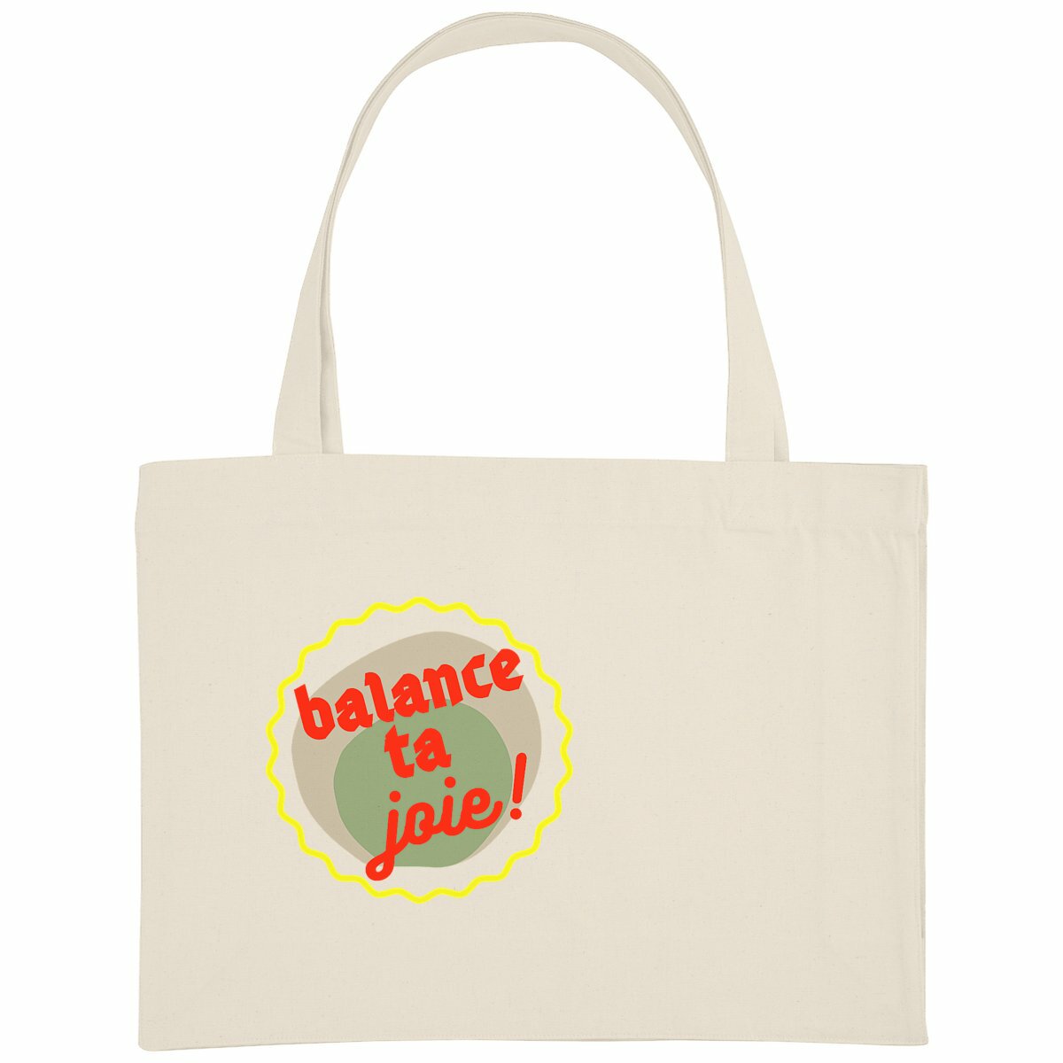 Balance ta joie ! Sac de courses écologique horizontal - capsule vert gris jaune rouge