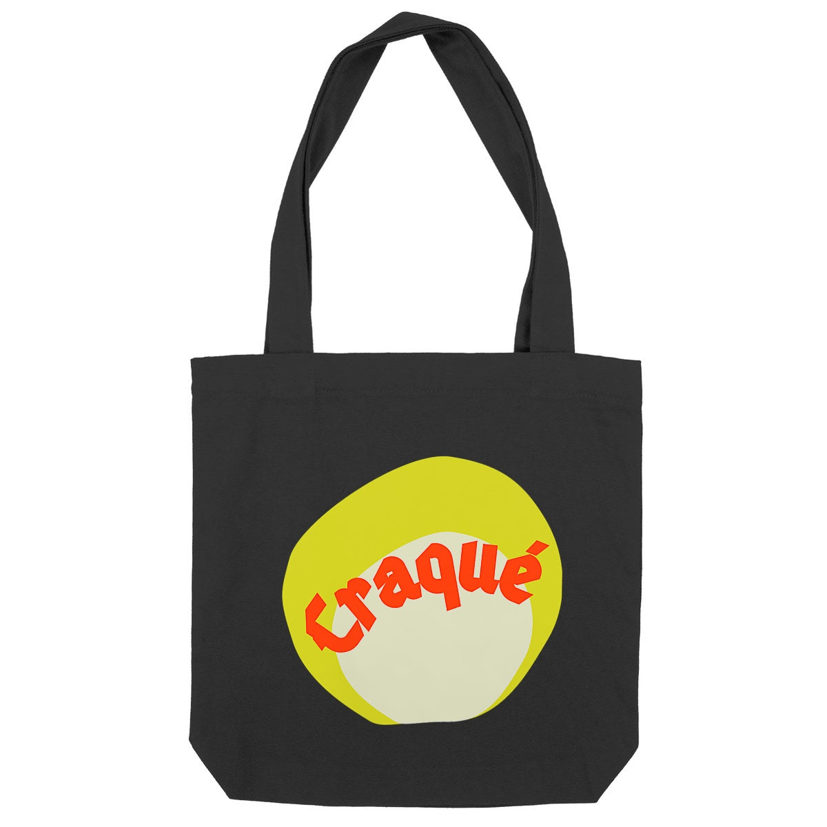 Craqué Tote bag écologique - tampon rouge blanc jaune