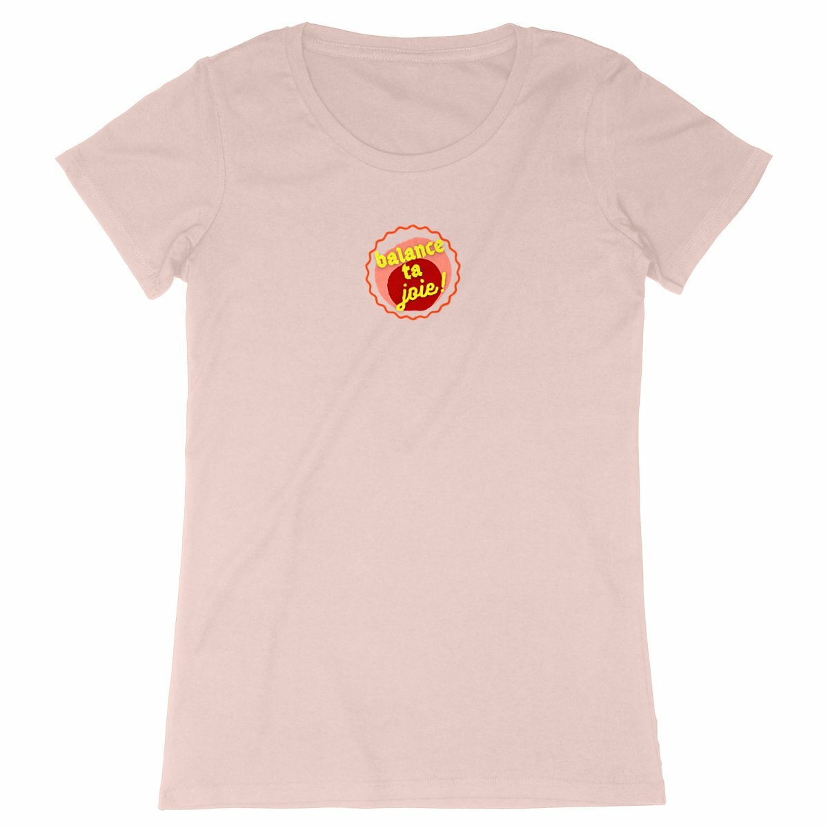 Balance ta joie ! T-shirt écologique 8 coloris Expresser - capsule bordeaux rose & écriture jaune 