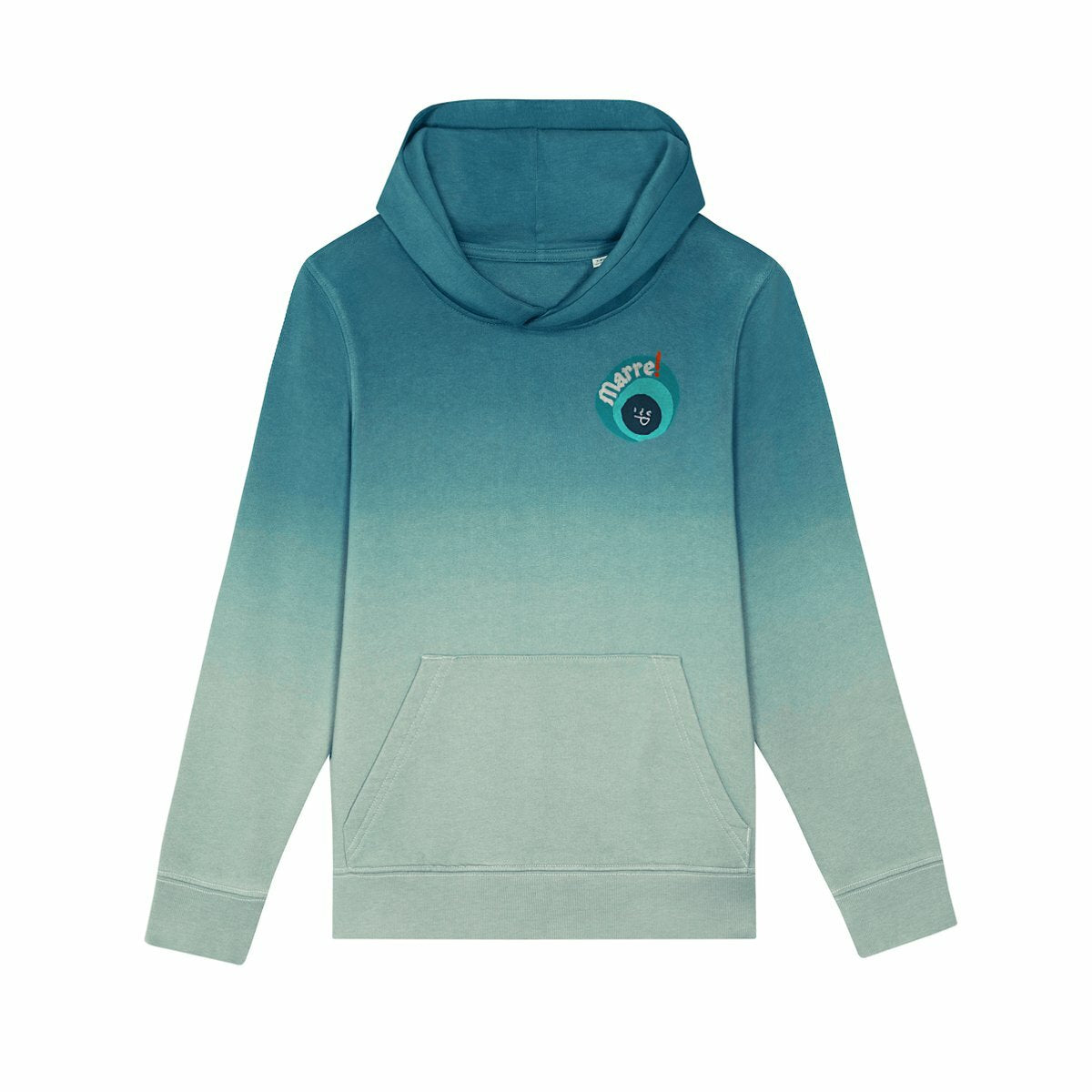 ? SMILEY CANARD & TURQUOISE ? Sweat capuche Dip dye Enfant & Ado 100% coton biologique 