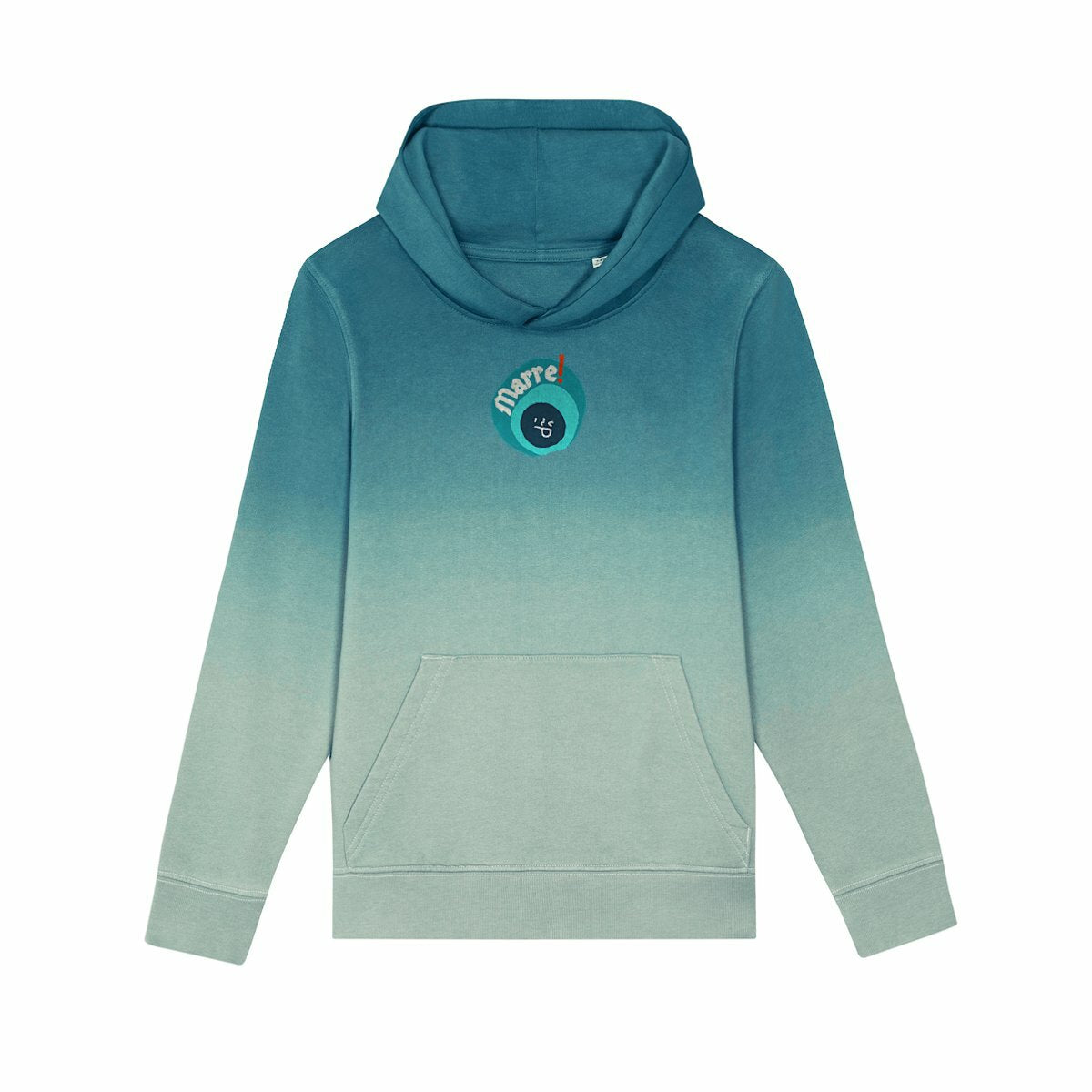  SMILEY CANARD & TURQUOISE ? Sweat capuche Dip dye Enfant & Ado 100% coton biologique 