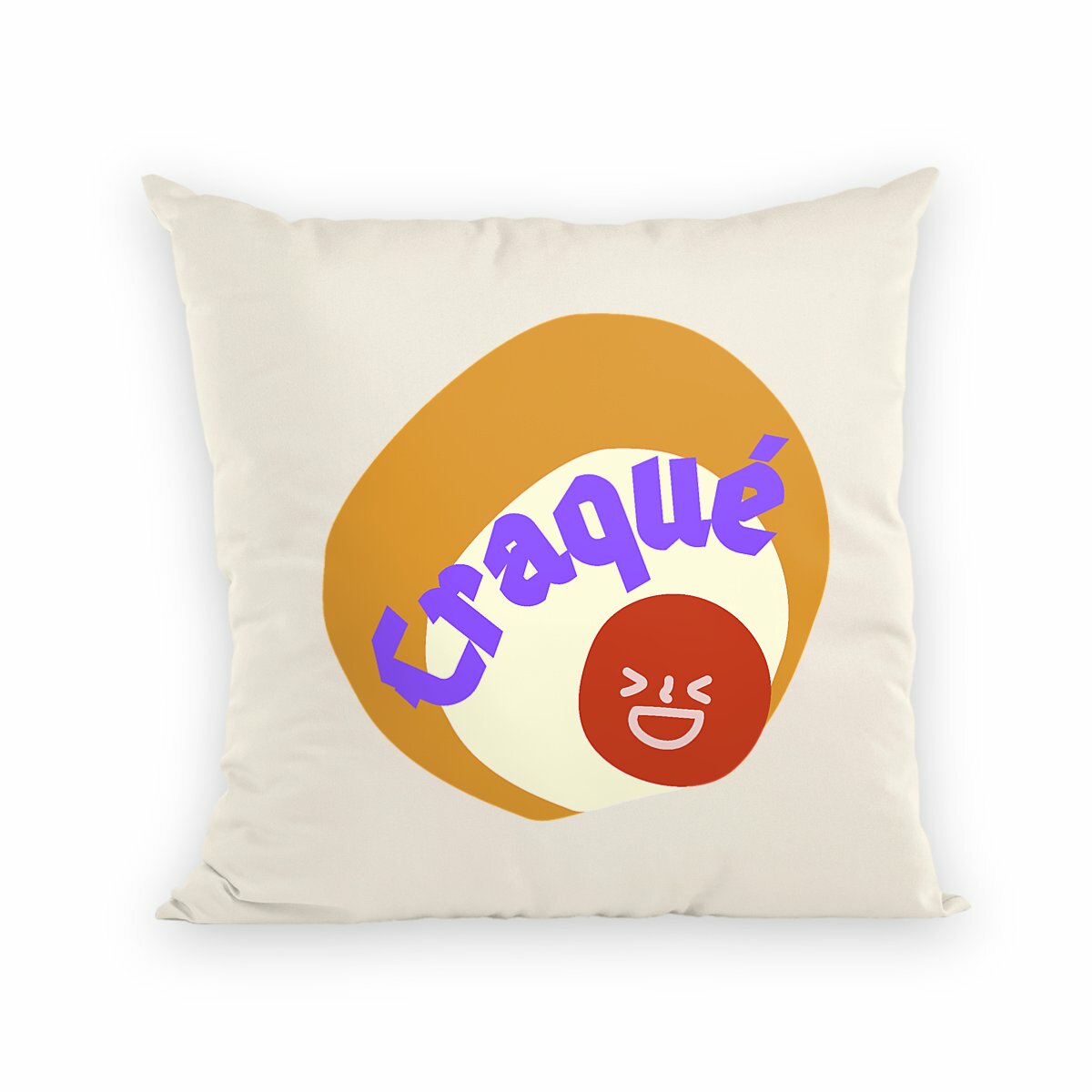 CRAQUE ? ? CAPSULE CAMEL MARRON CREME ? Coussin et sa housse commerce équitable